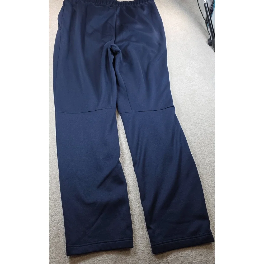 Nike Sweatpants Men L Blue Therma-Fit Straight Leg Fleece Activewear Drawstring